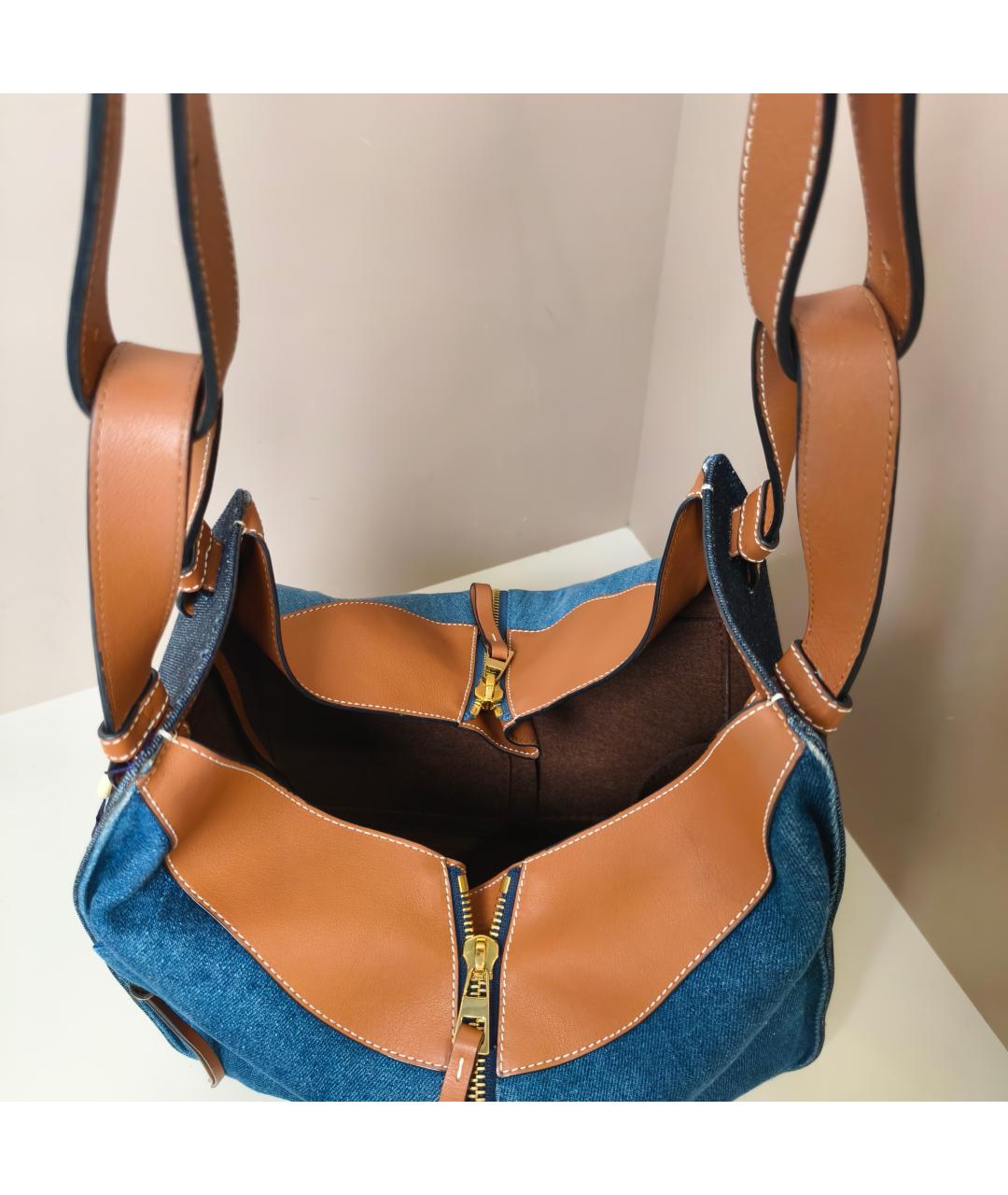 LOEWE Синяя кожаная сумка через плечо, фото 3