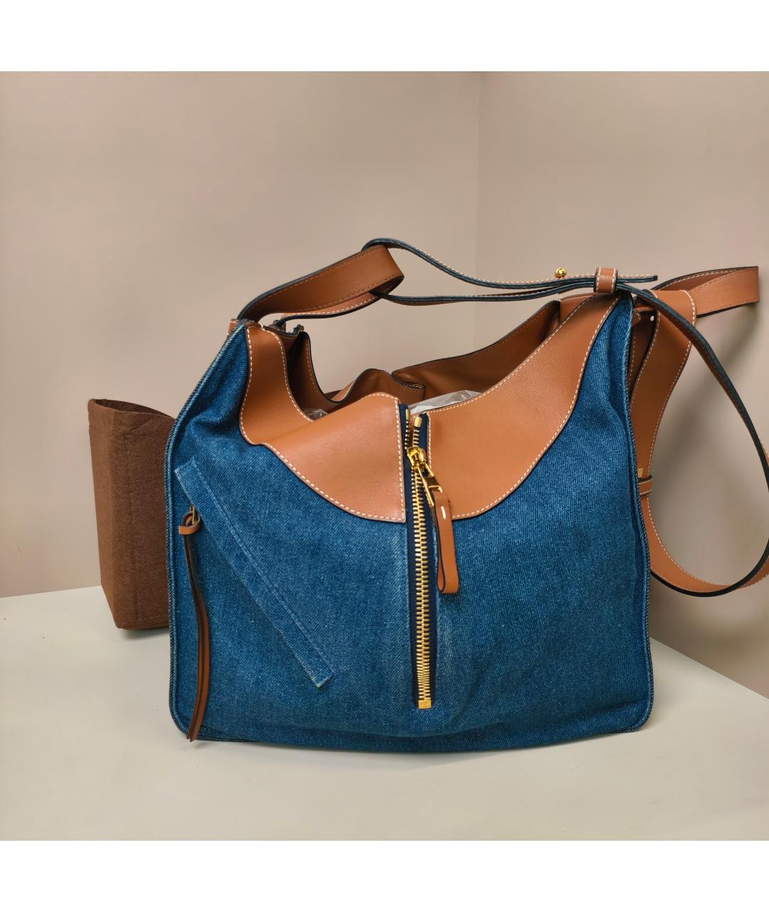 LOEWE Синяя кожаная сумка через плечо, фото 10