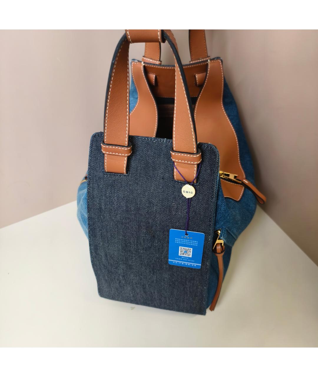 LOEWE Синяя кожаная сумка через плечо, фото 4