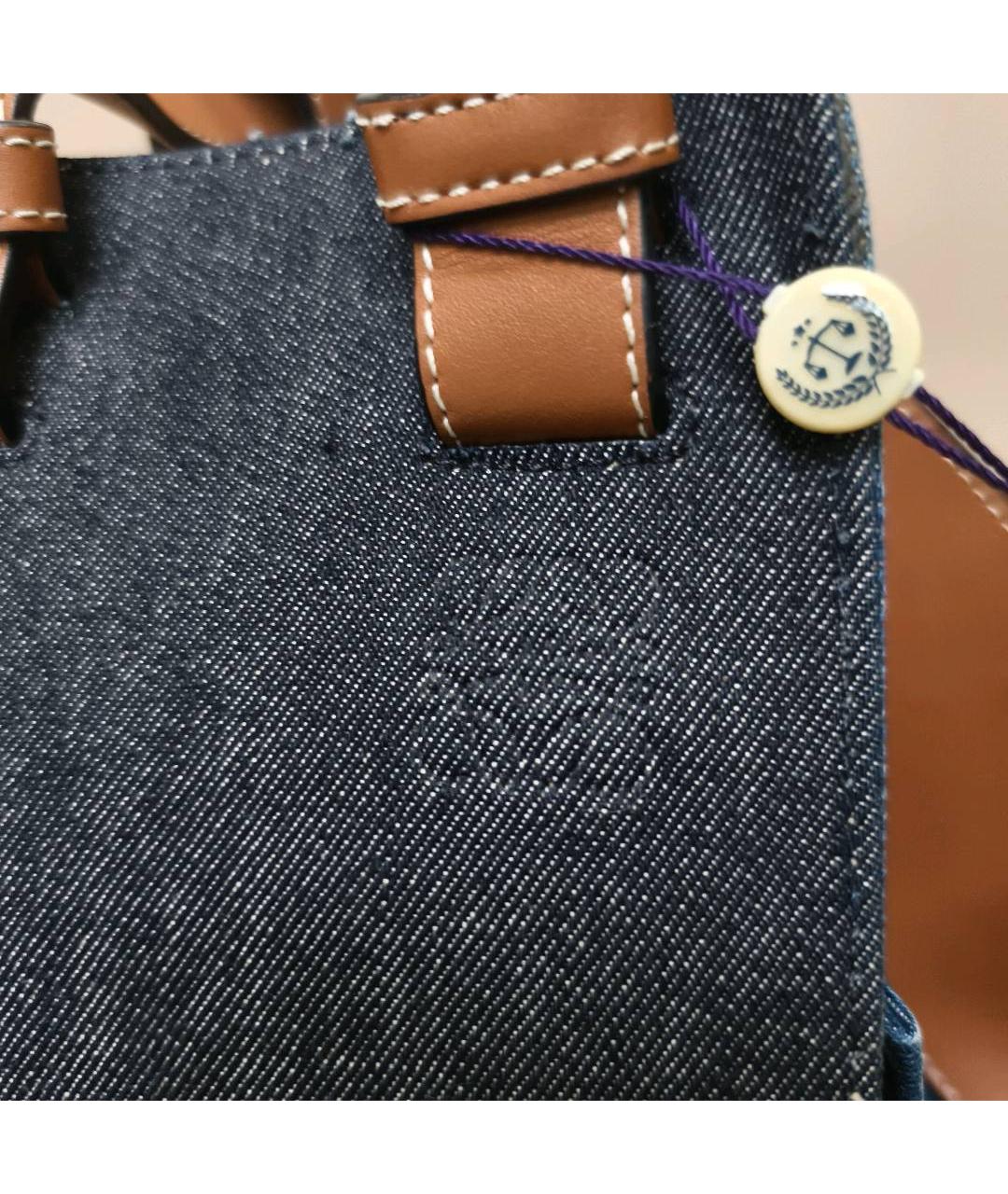 LOEWE Синяя кожаная сумка через плечо, фото 2