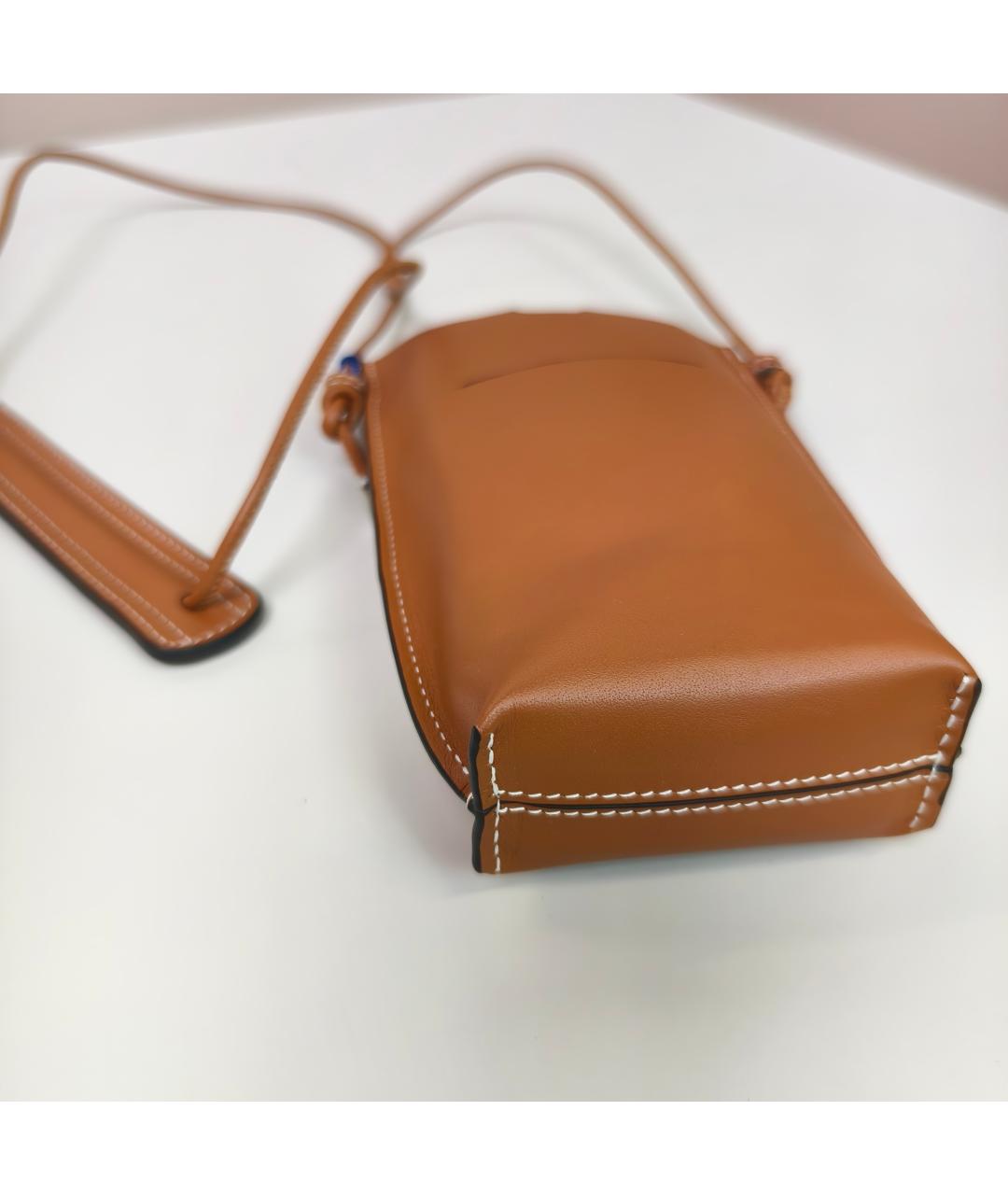LOEWE Коричневая кожаная сумка через плечо, фото 3