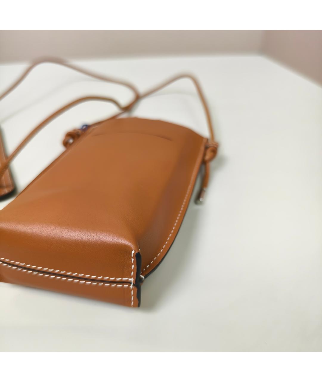 LOEWE Коричневая кожаная сумка через плечо, фото 4