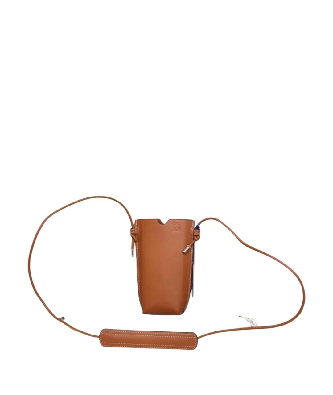 LOEWE Коричневая кожаная сумка через плечо, фото 1