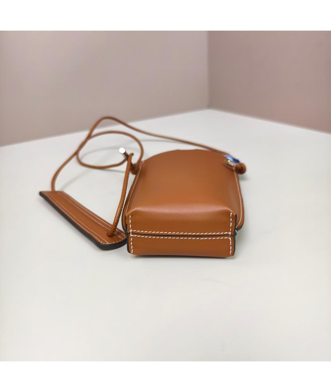 LOEWE Коричневая кожаная сумка через плечо, фото 2