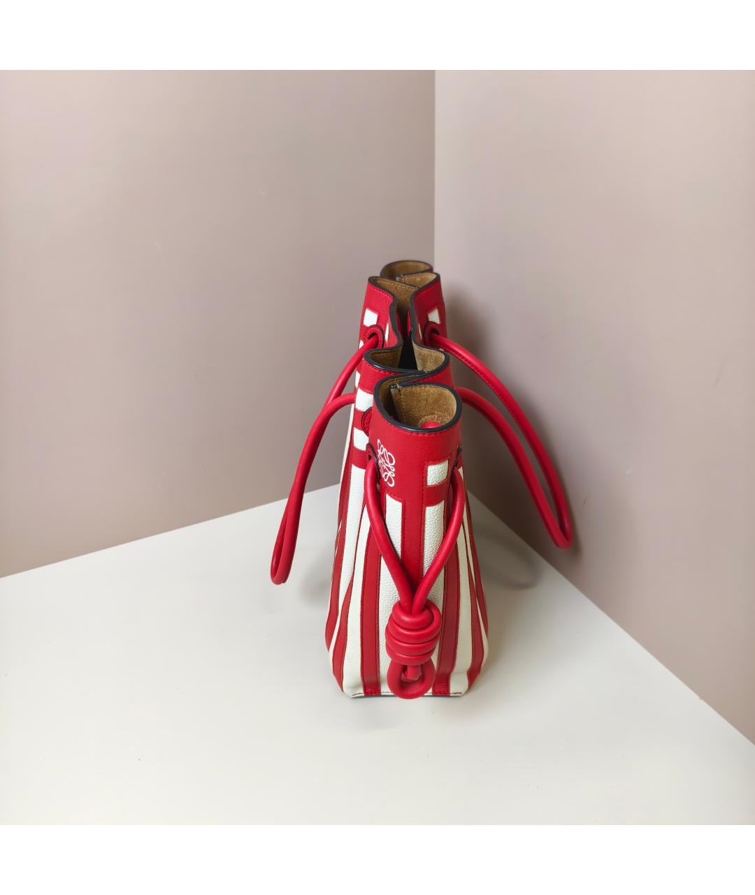 LOEWE Красная кожаная сумка тоут, фото 9