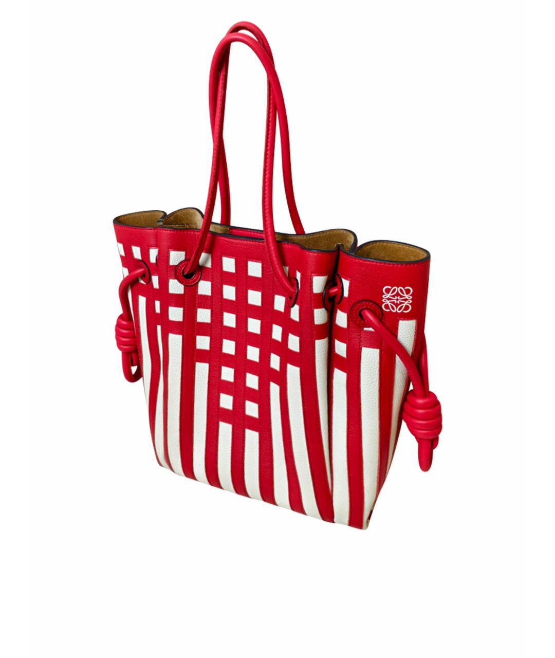 LOEWE Красная кожаная сумка тоут, фото 1