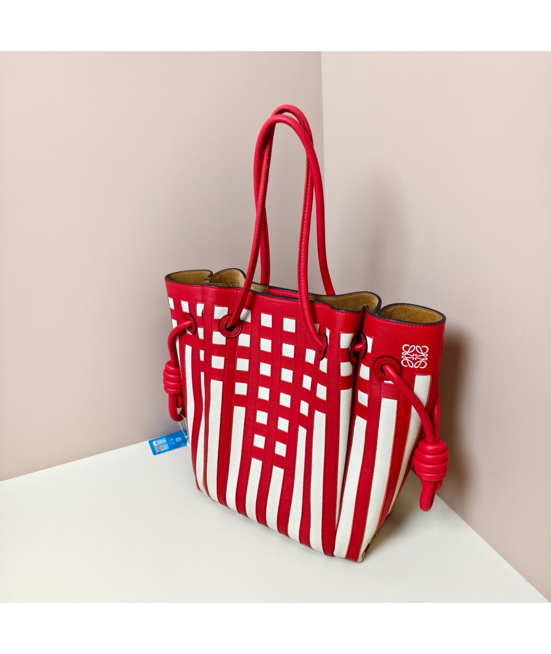 LOEWE Красная кожаная сумка тоут, фото 10