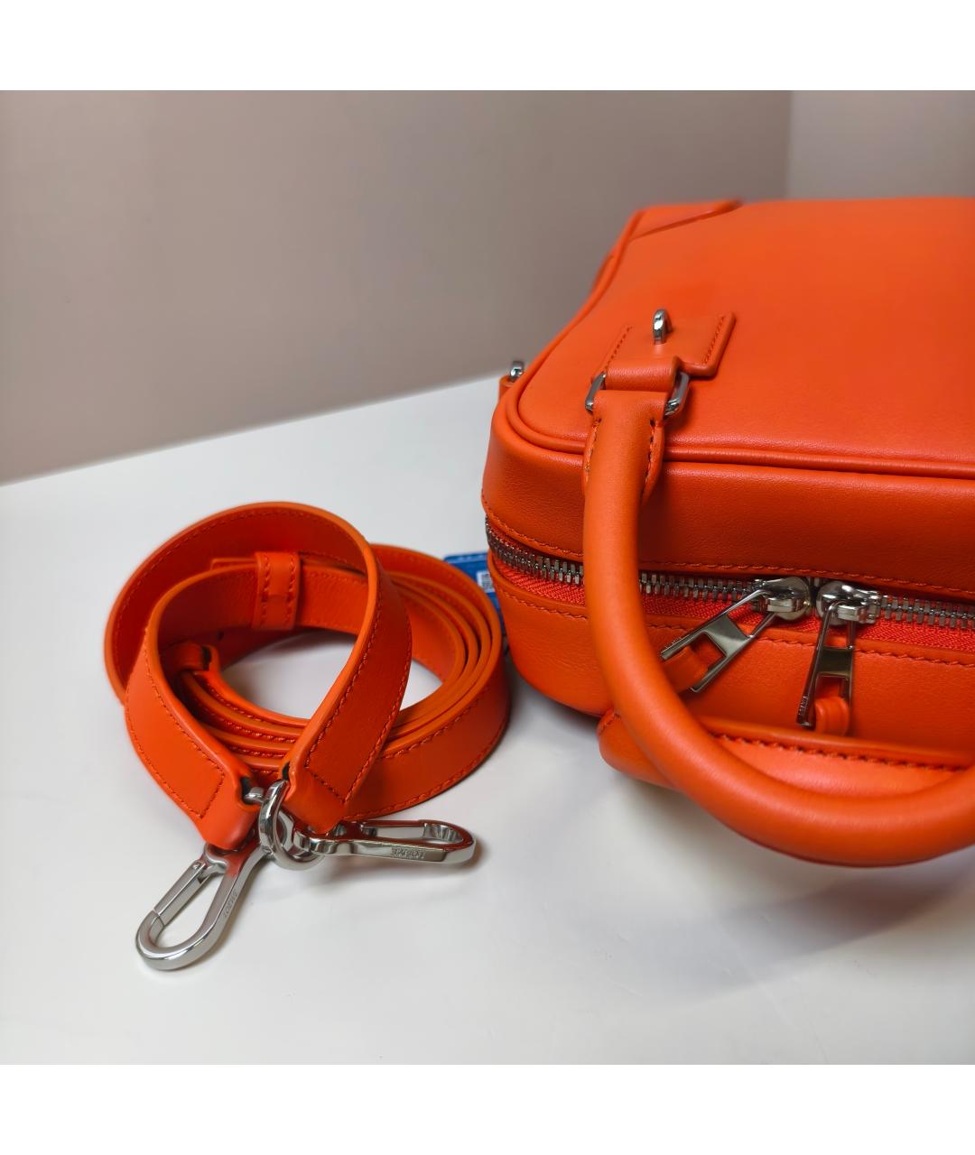 LOEWE Оранжевая кожаная сумка с короткими ручками, фото 7