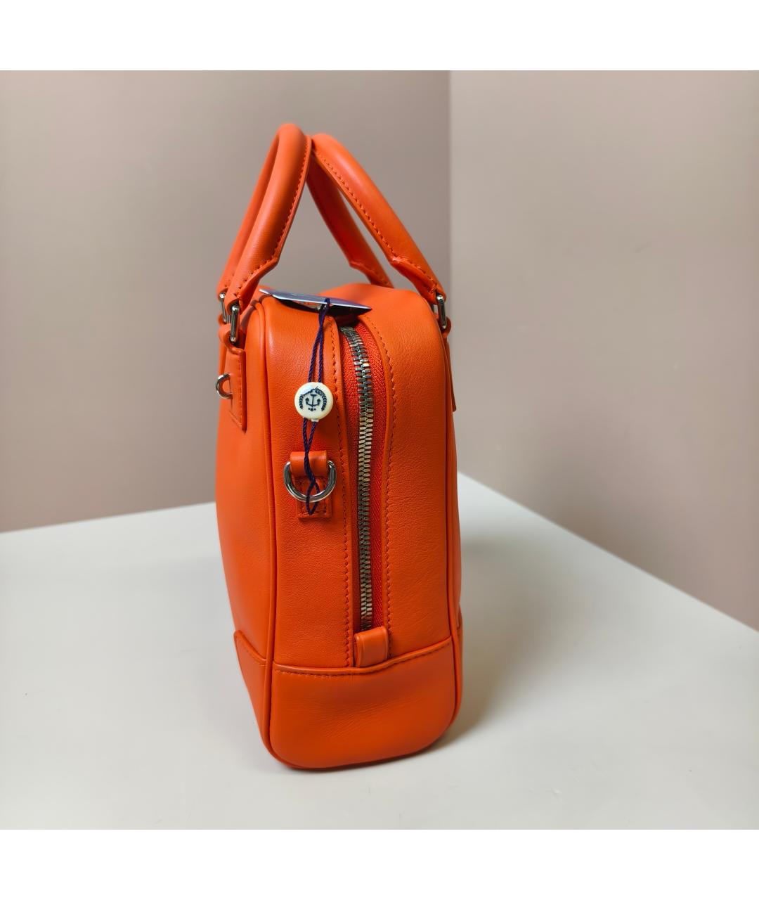 LOEWE Оранжевая кожаная сумка с короткими ручками, фото 9