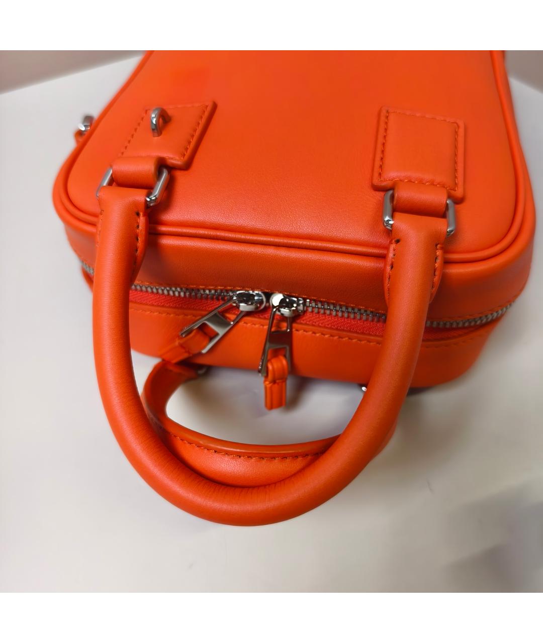 LOEWE Оранжевая кожаная сумка с короткими ручками, фото 6
