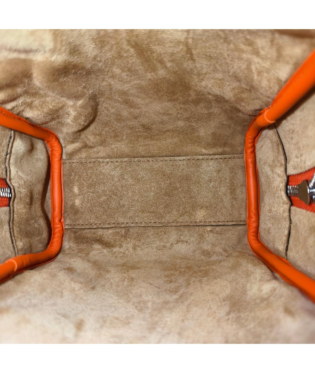 LOEWE Оранжевая кожаная сумка с короткими ручками, фото 3