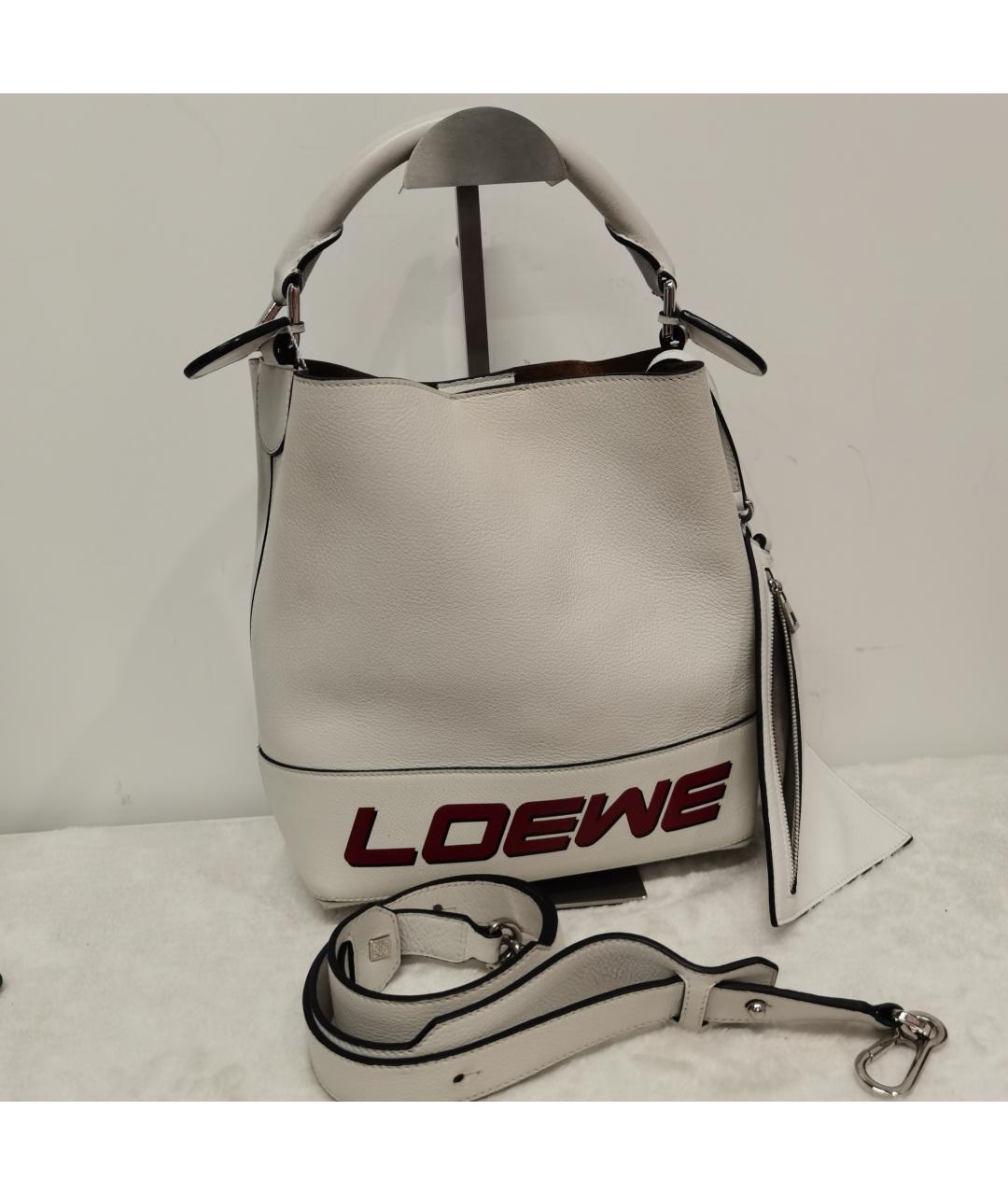 LOEWE Белая кожаная сумка тоут, фото 2