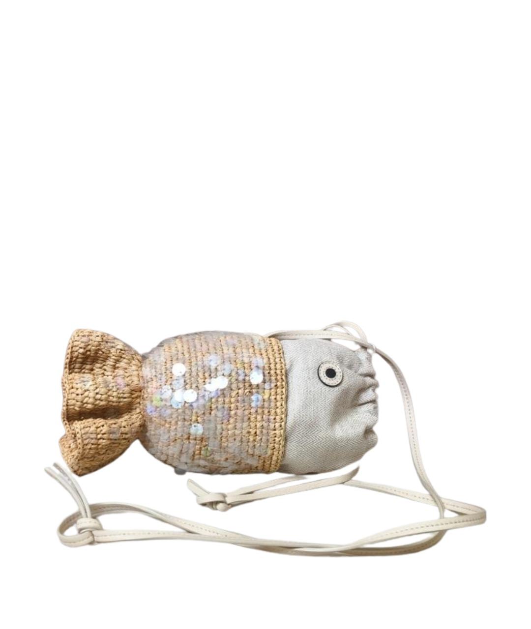 LOEWE Бежевая тканевая сумка через плечо, фото 1