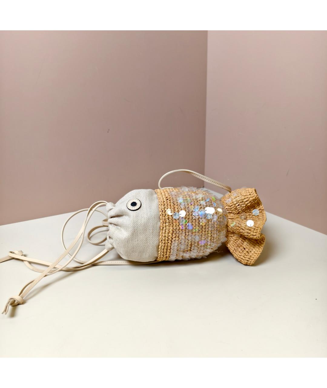 LOEWE Бежевая тканевая сумка через плечо, фото 6