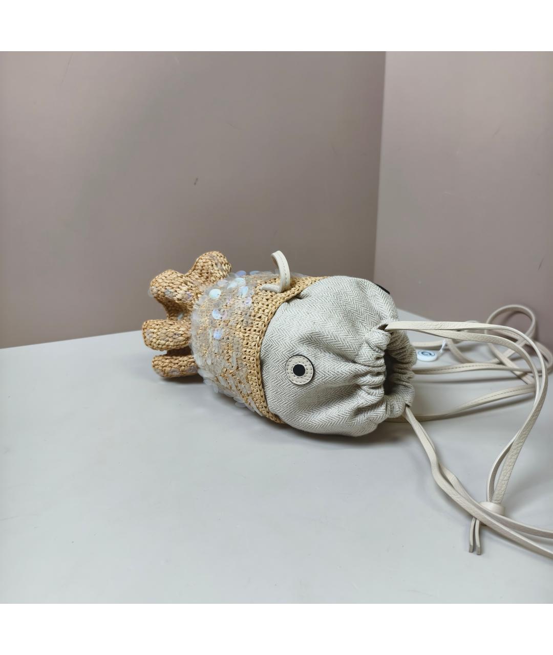 LOEWE Бежевая тканевая сумка через плечо, фото 5