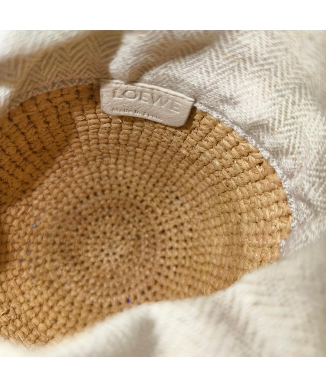 LOEWE Бежевая тканевая сумка через плечо, фото 4