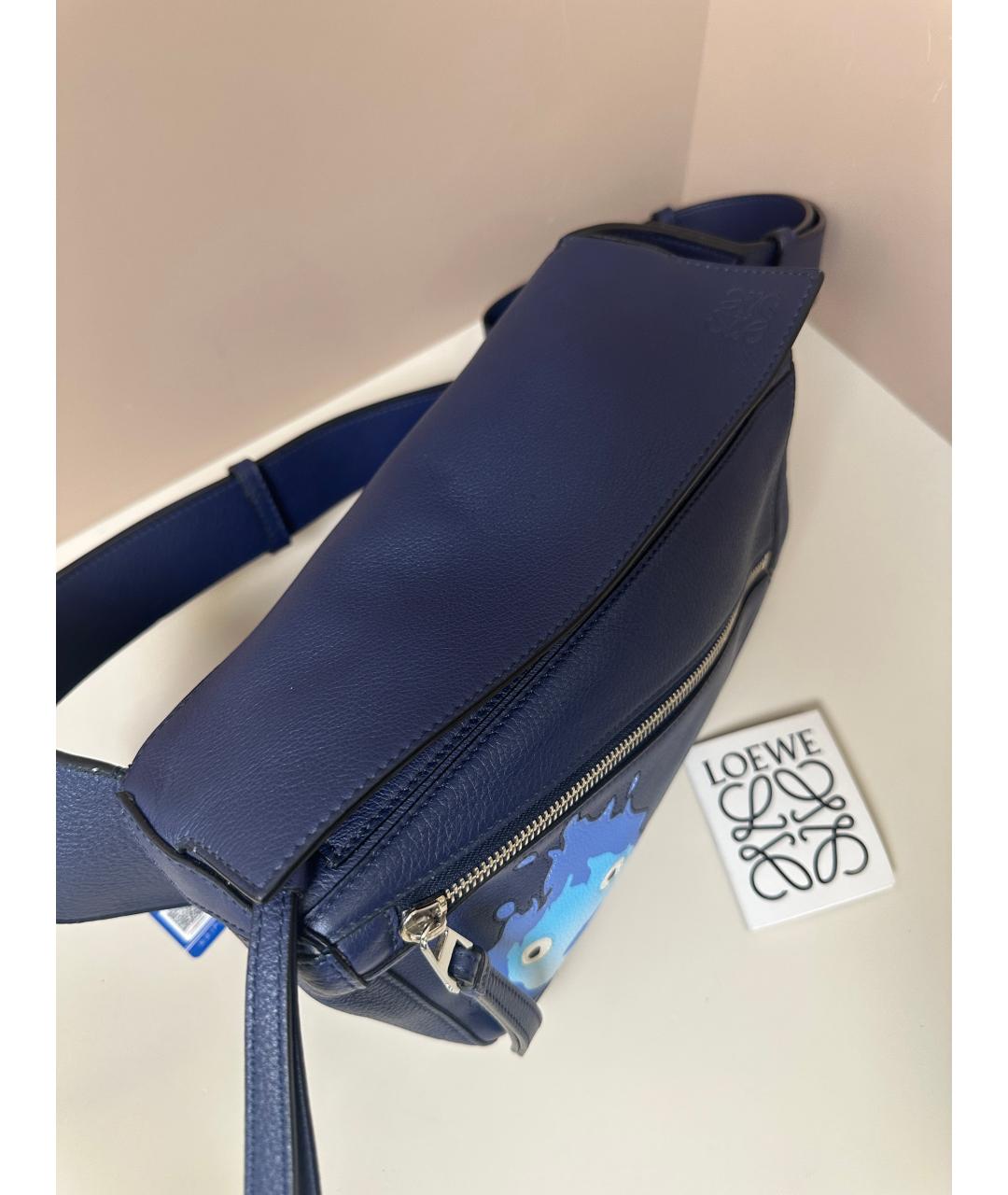 LOEWE Фиолетовая кожаная поясная сумка, фото 9