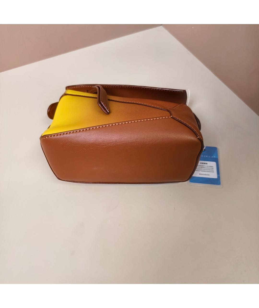 LOEWE Коричневая кожаная сумка с короткими ручками, фото 8