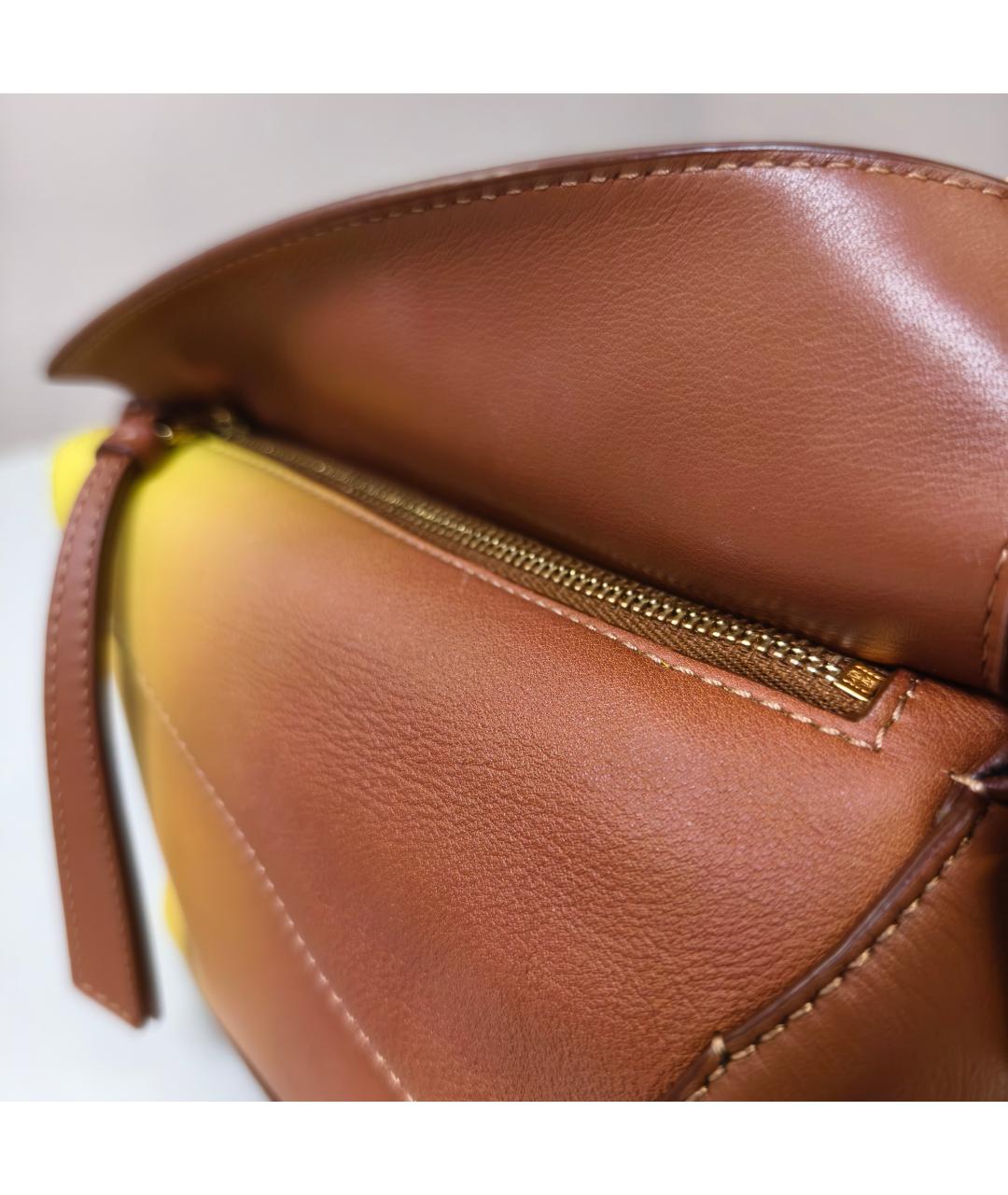 LOEWE Коричневая кожаная сумка с короткими ручками, фото 5