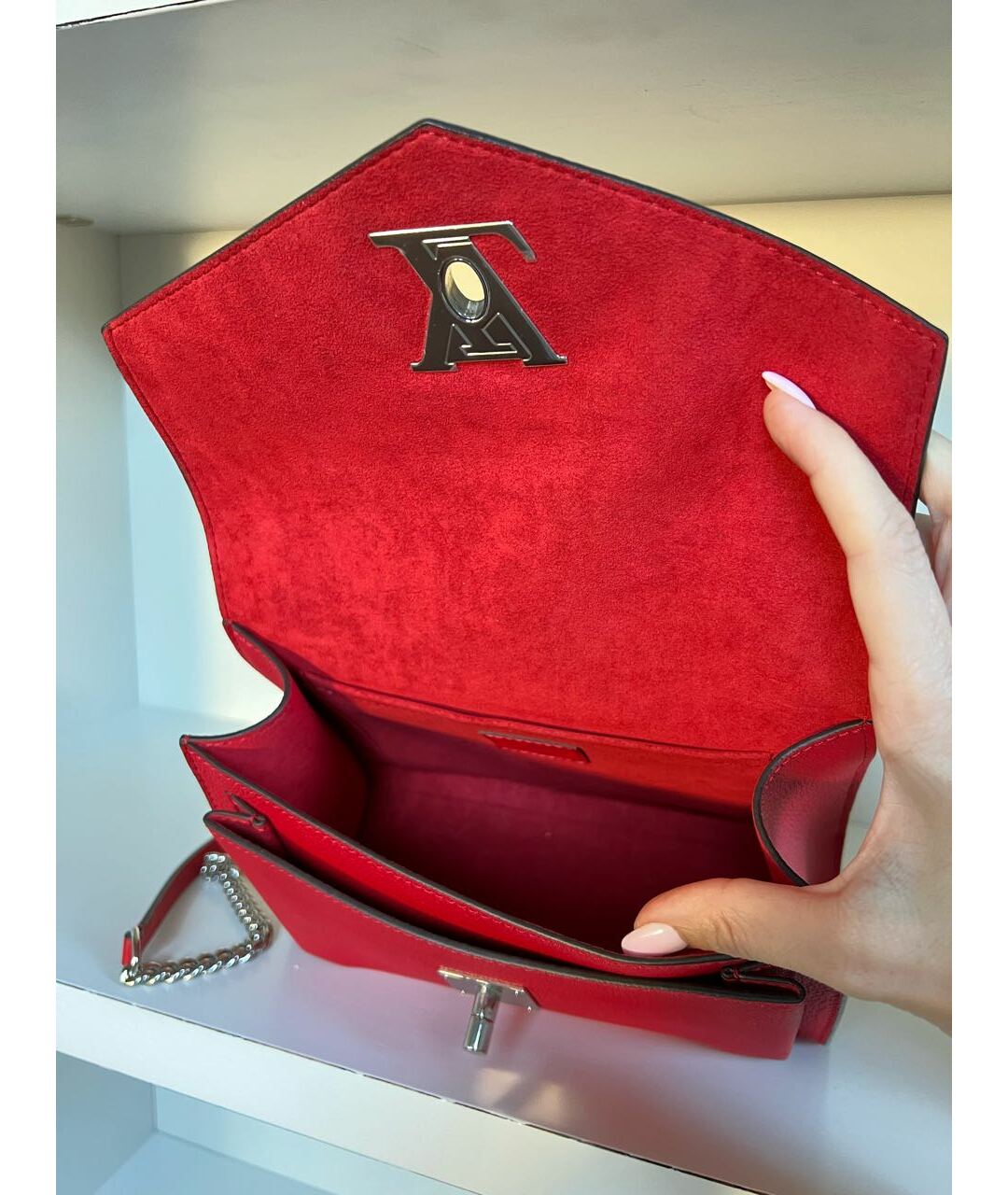 LOUIS VUITTON PRE-OWNED Красная кожаная сумка через плечо, фото 6
