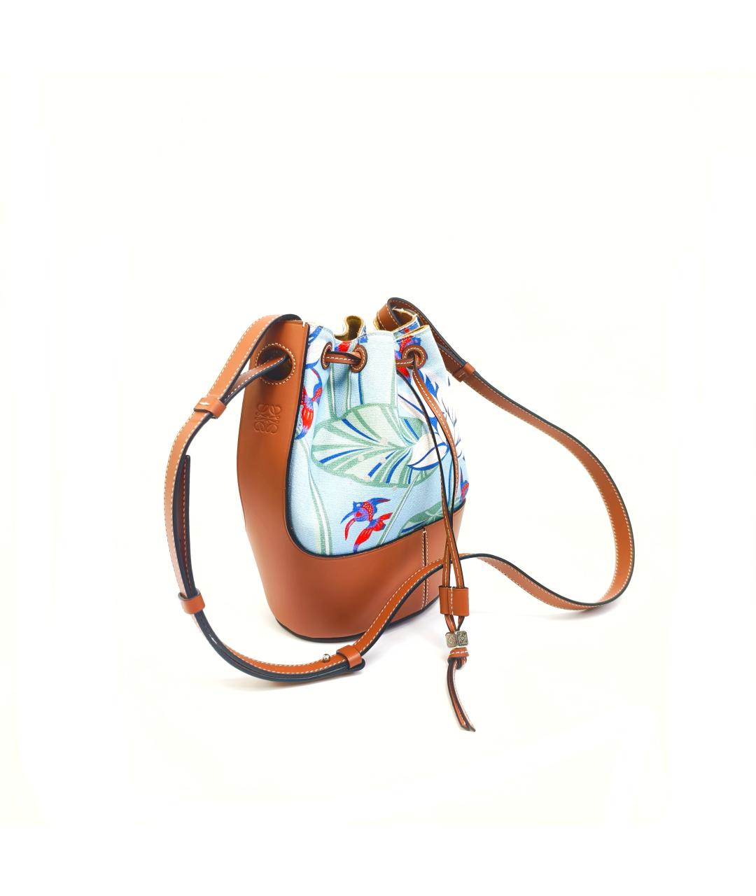 LOEWE Голубая тканевая сумка через плечо, фото 4