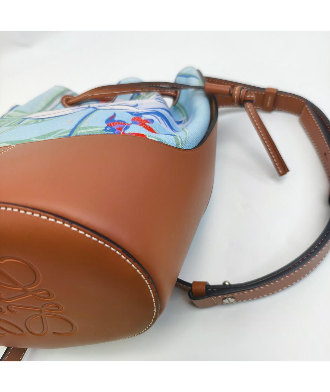 LOEWE Голубая тканевая сумка через плечо, фото 5