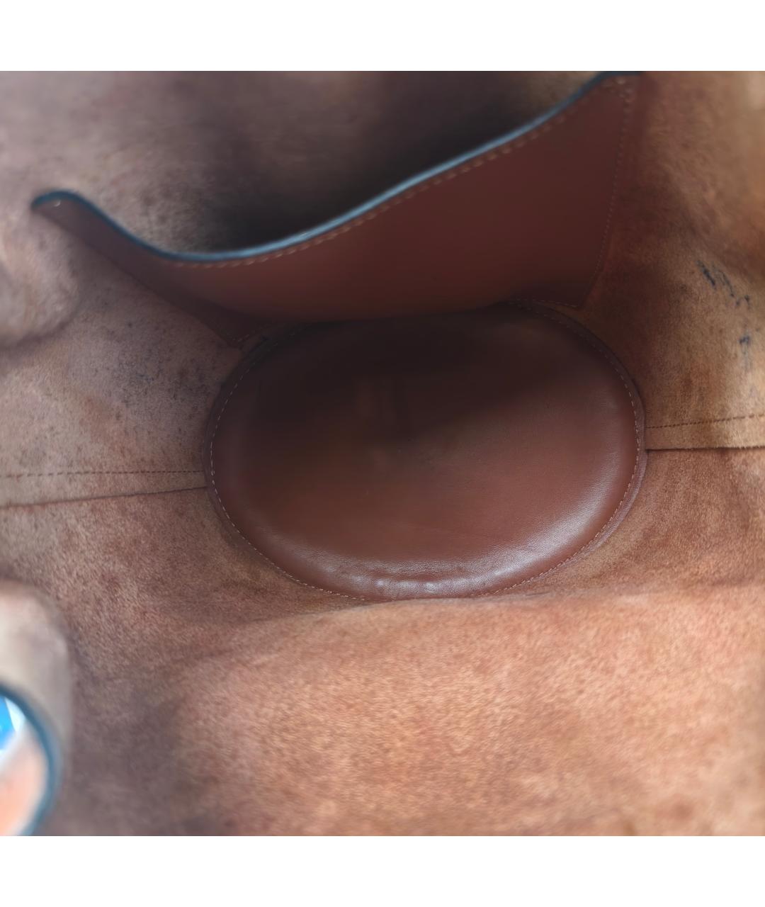 LOEWE Коричневая кожаная сумка через плечо, фото 3