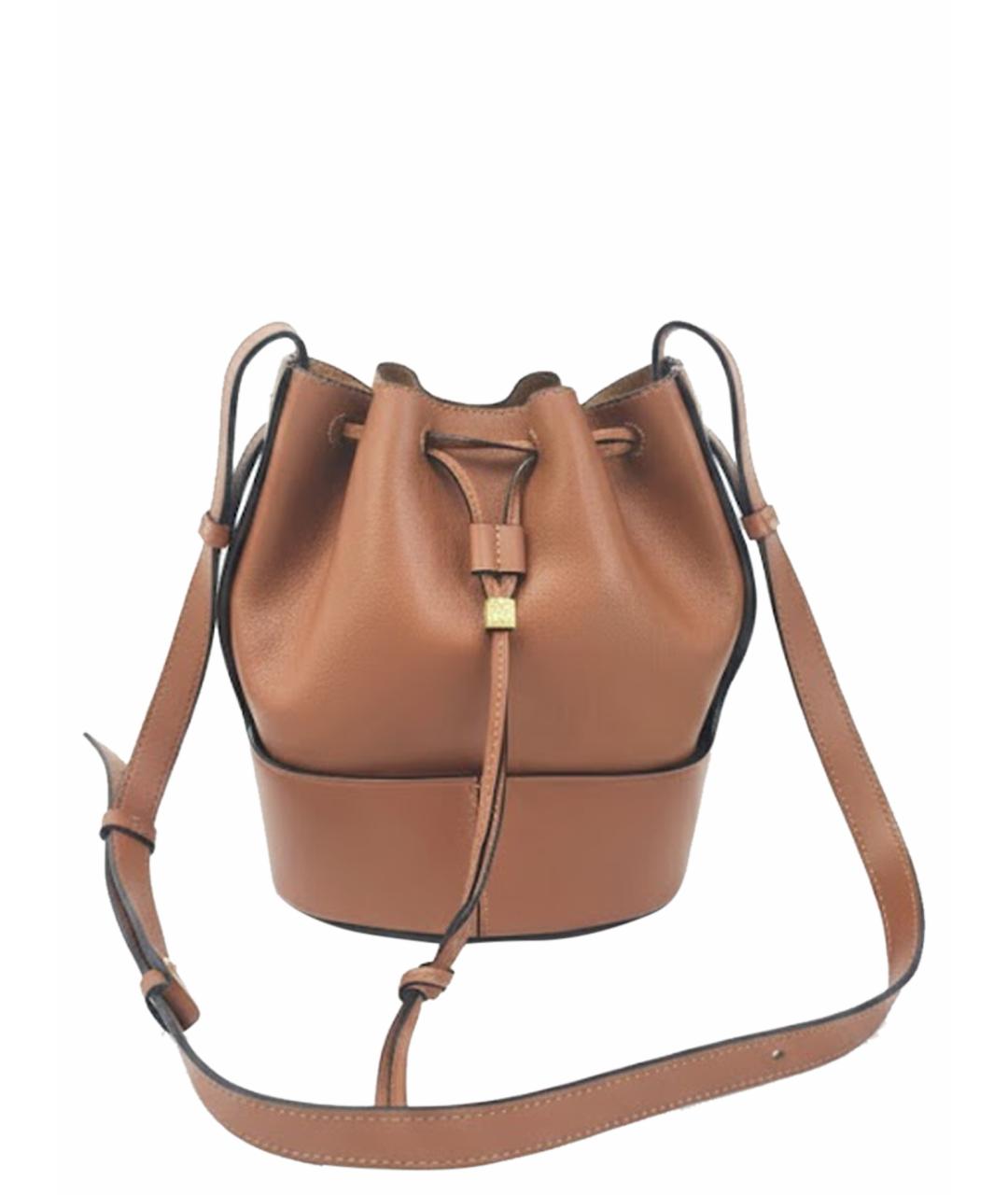 LOEWE Коричневая кожаная сумка через плечо, фото 1