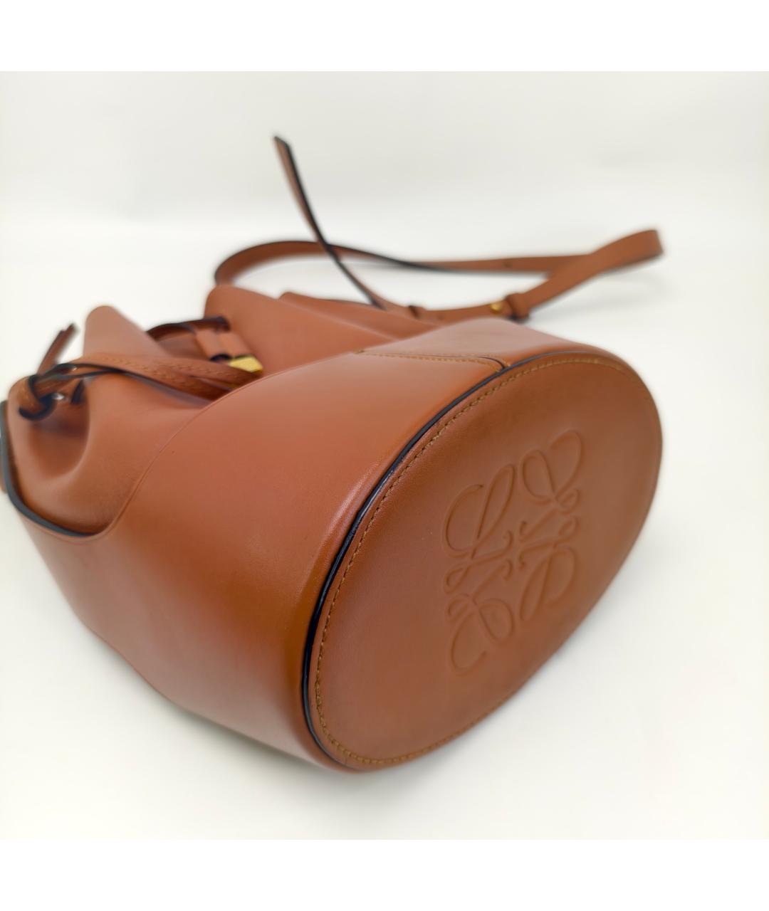 LOEWE Коричневая кожаная сумка через плечо, фото 7