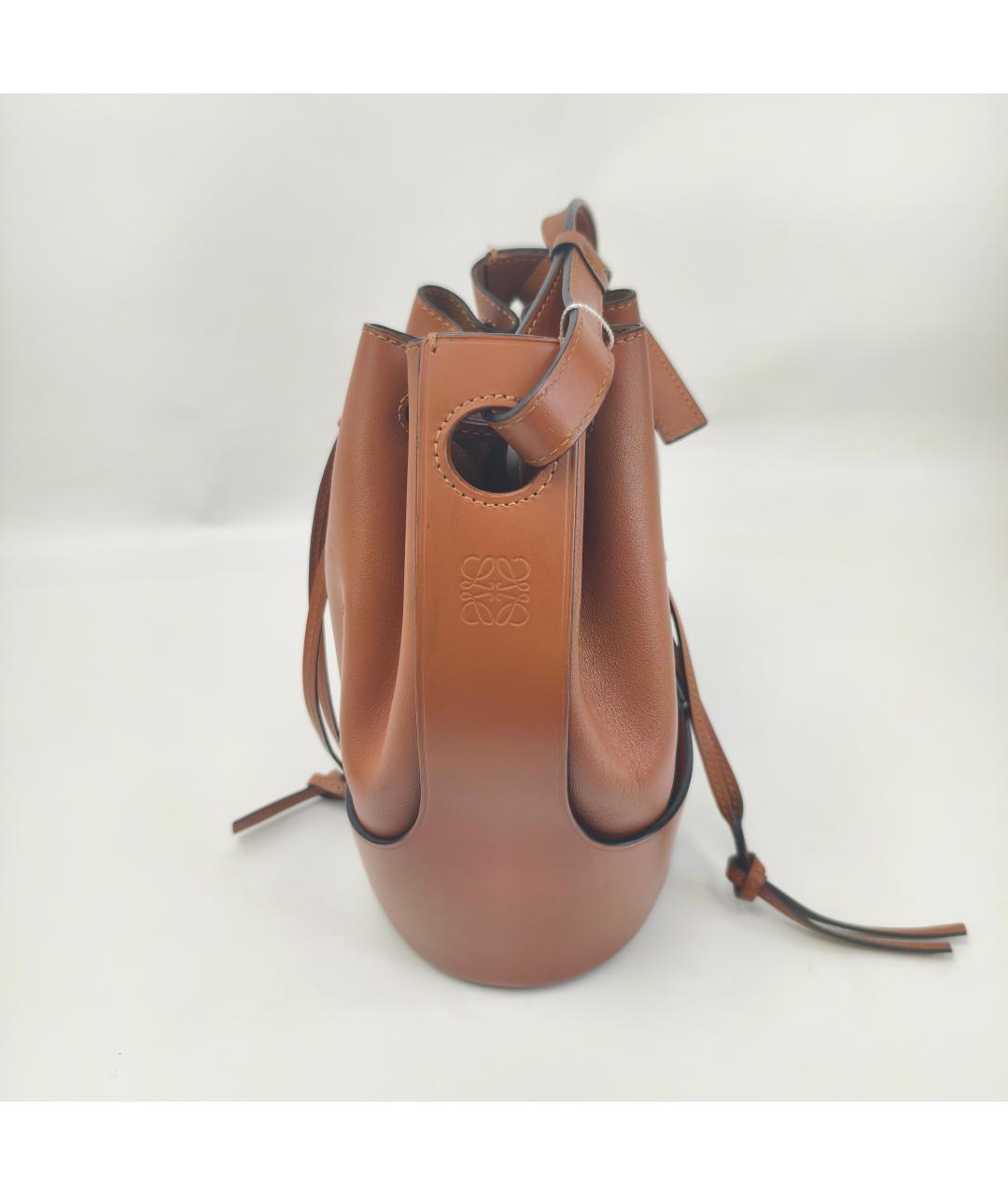 LOEWE Коричневая кожаная сумка через плечо, фото 5