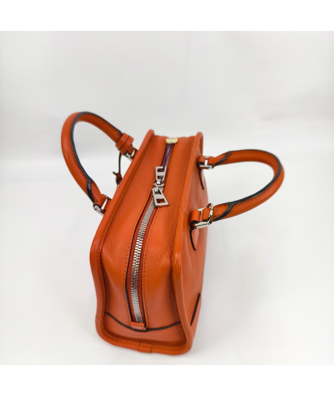 LOEWE Оранжевая кожаная сумка с короткими ручками, фото 5