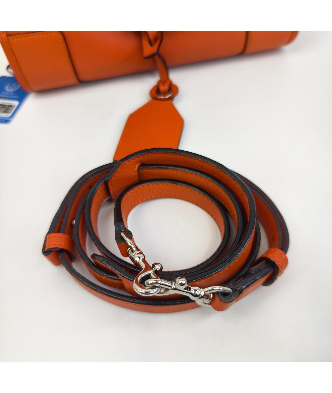 LOEWE Оранжевая кожаная сумка с короткими ручками, фото 9