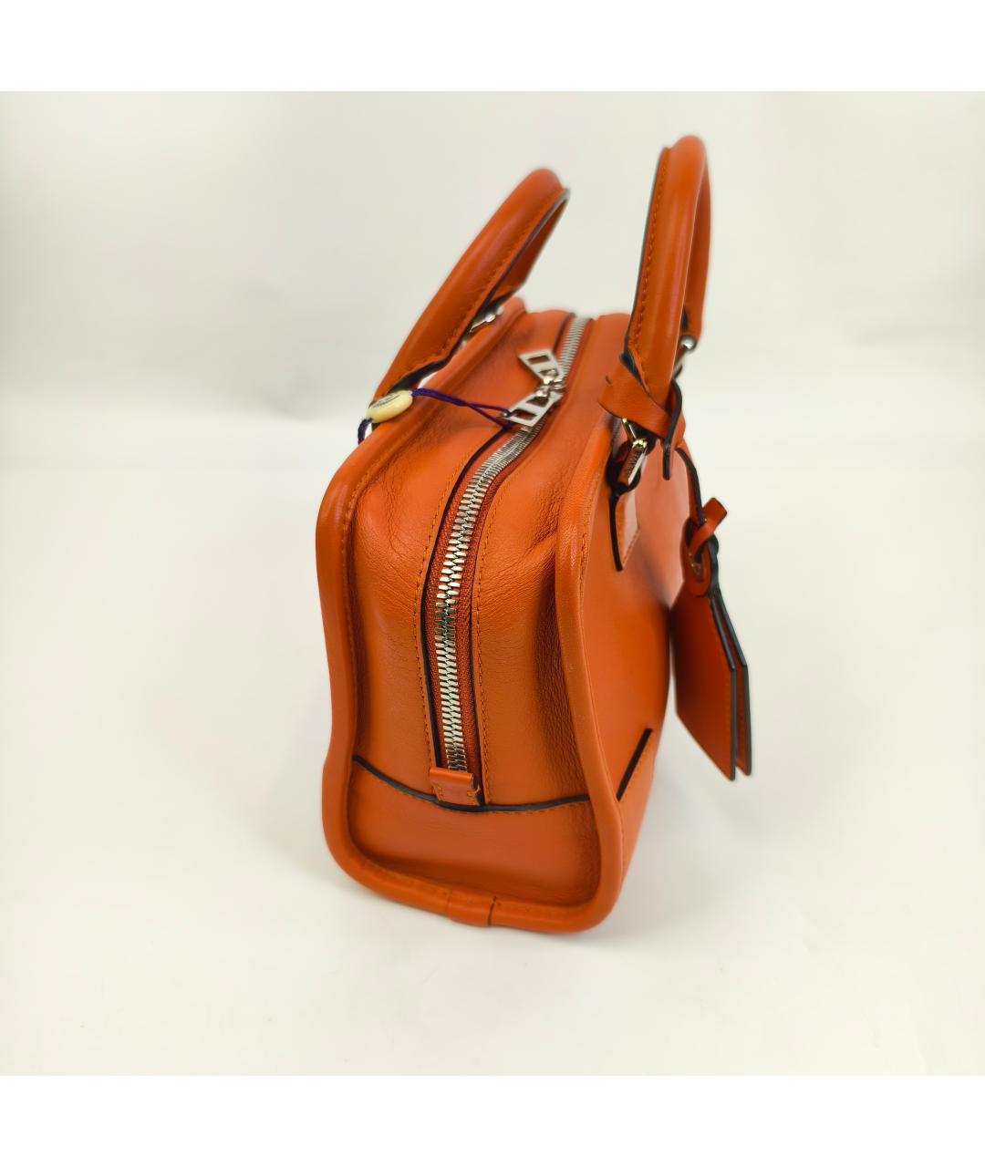 LOEWE Оранжевая кожаная сумка с короткими ручками, фото 6
