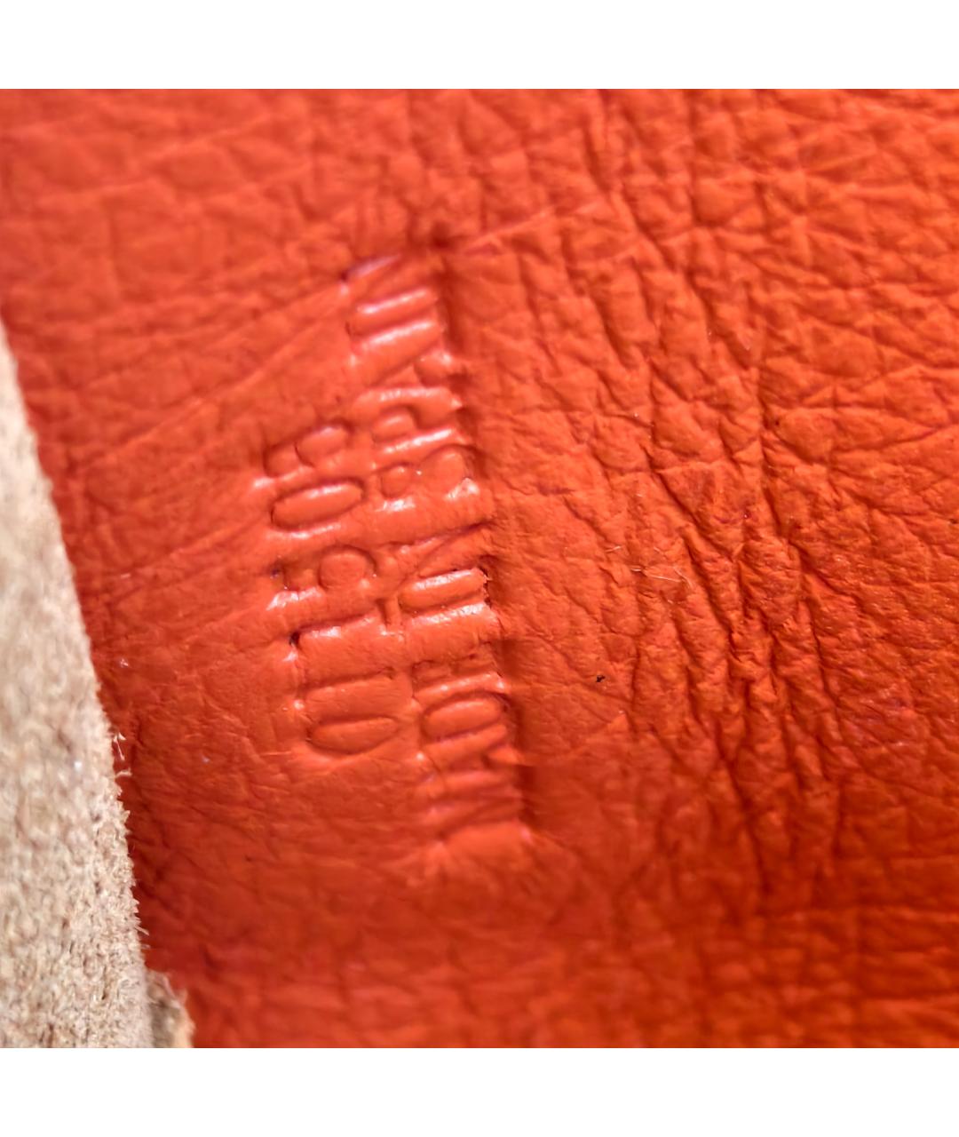 LOEWE Оранжевая кожаная сумка с короткими ручками, фото 8