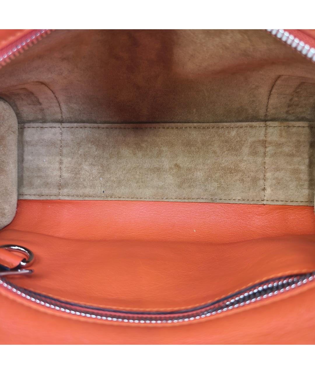 LOEWE Оранжевая кожаная сумка с короткими ручками, фото 7