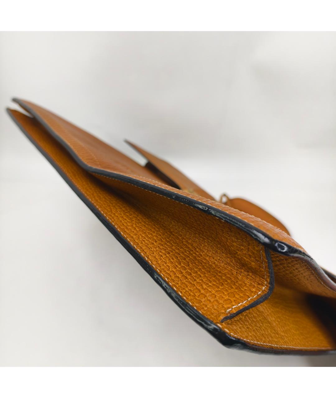 LOEWE Горчичная кожаная сумка с короткими ручками, фото 7