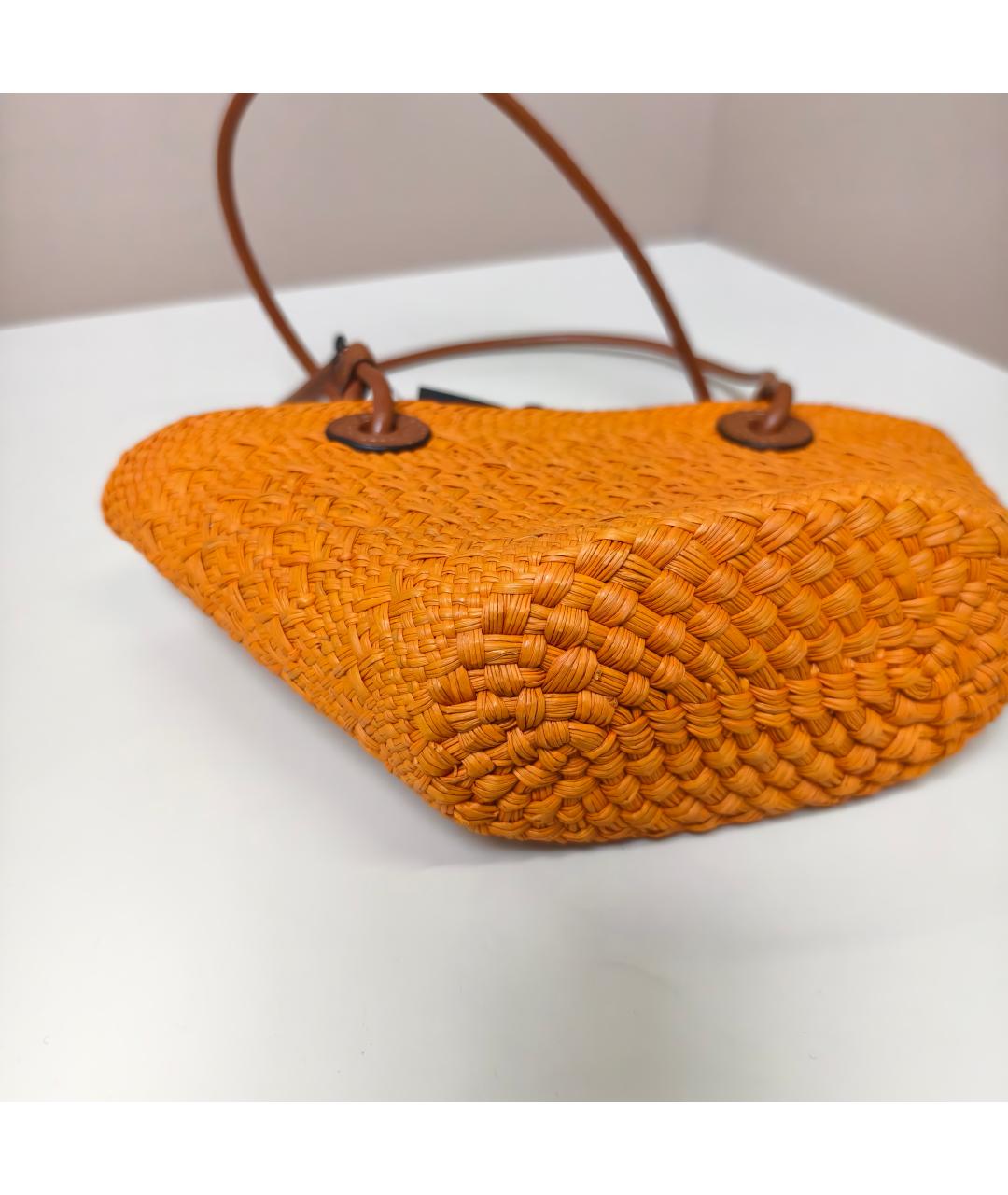 LOEWE Оранжевая пелетеная сумка тоут, фото 7