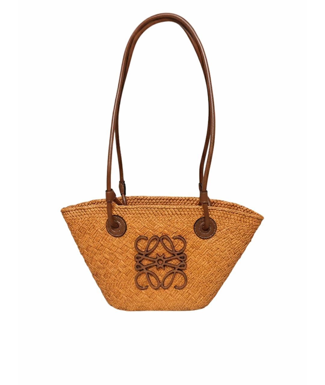 LOEWE Оранжевая пелетеная сумка тоут, фото 1