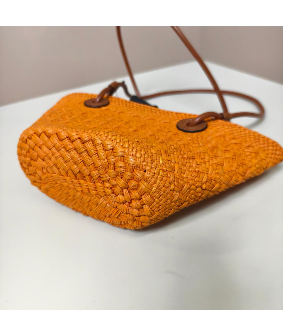 LOEWE Оранжевая пелетеная сумка тоут, фото 8