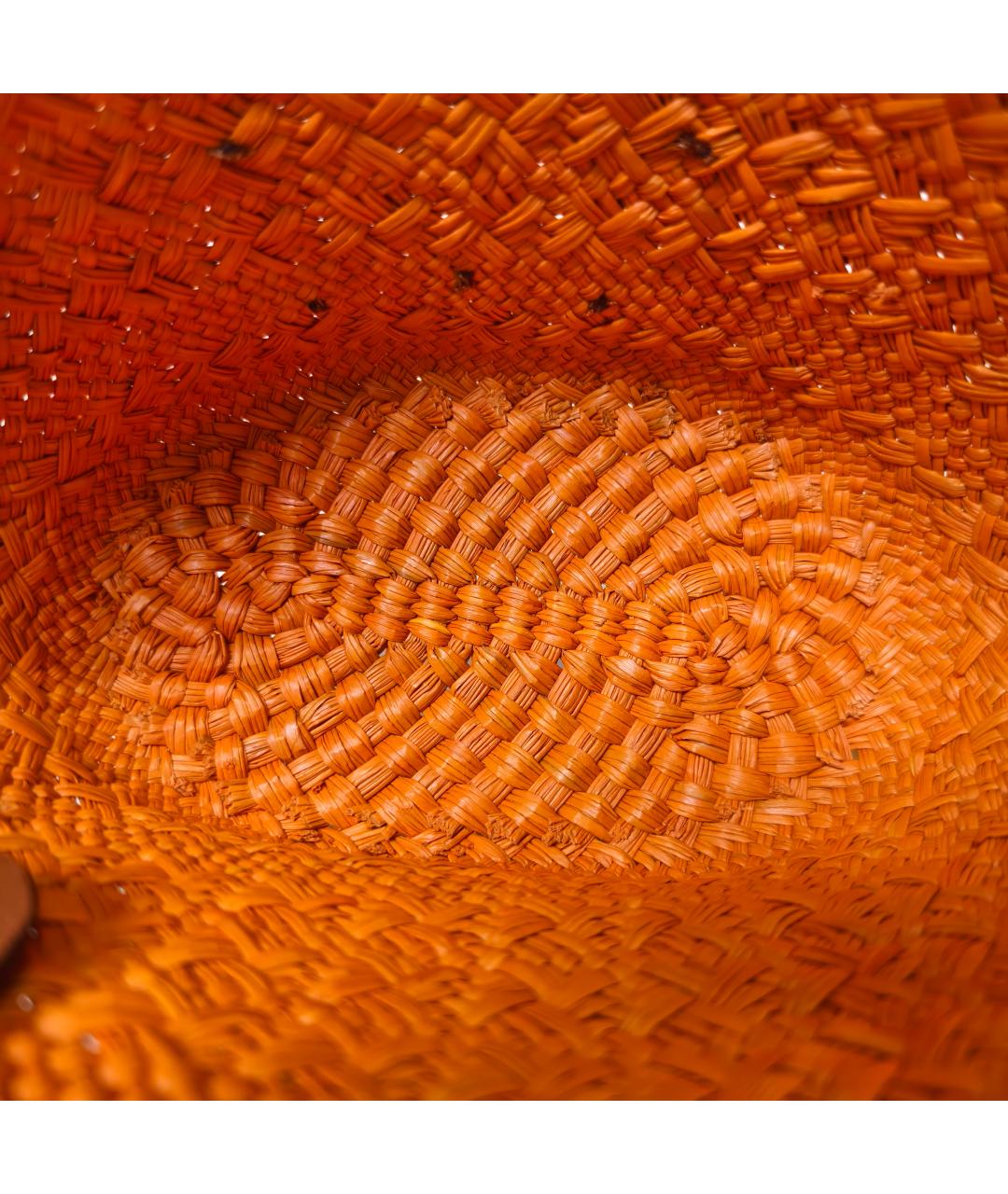 LOEWE Оранжевая пелетеная сумка тоут, фото 5