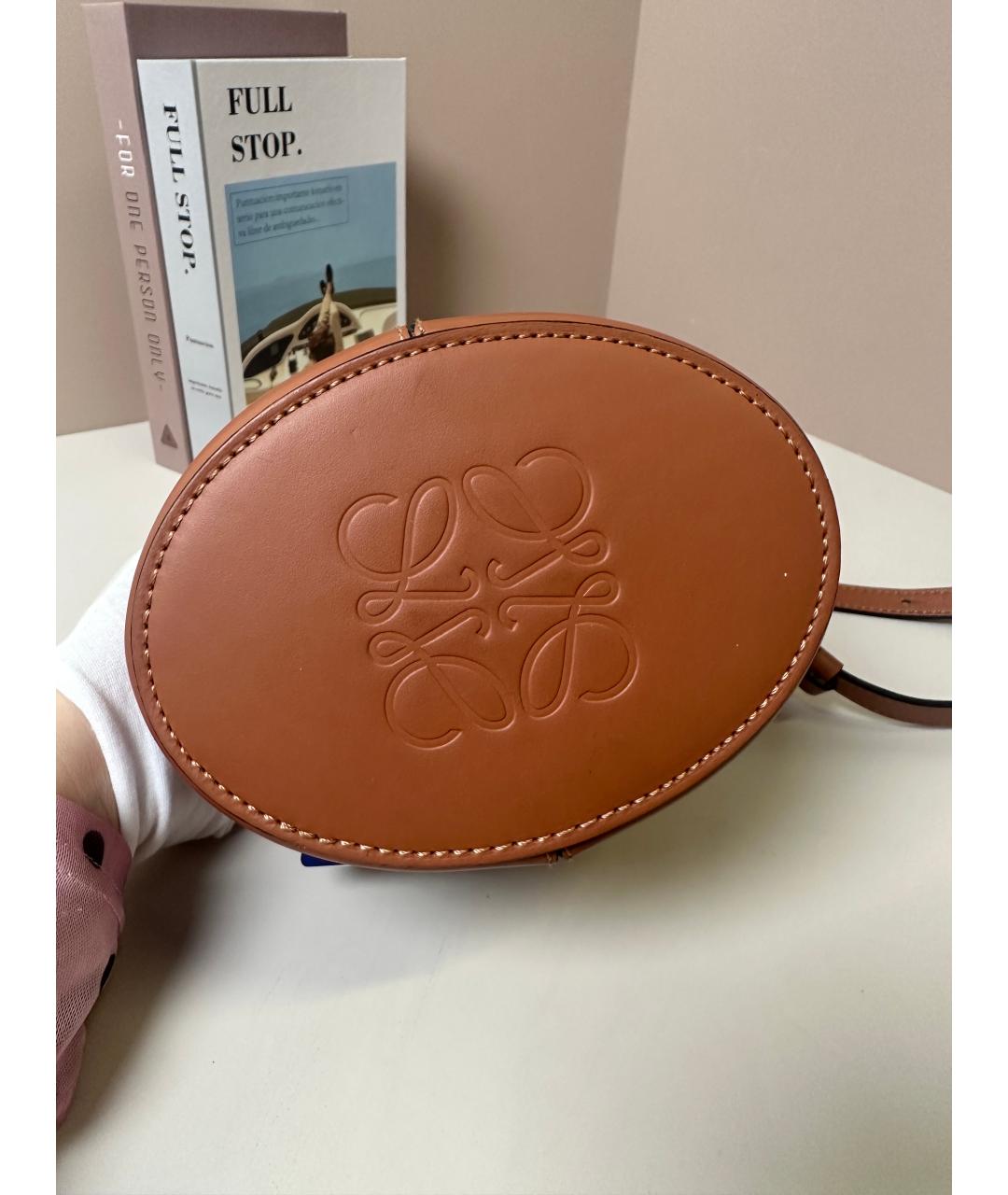 LOEWE Коричневая кожаная сумка с короткими ручками, фото 6