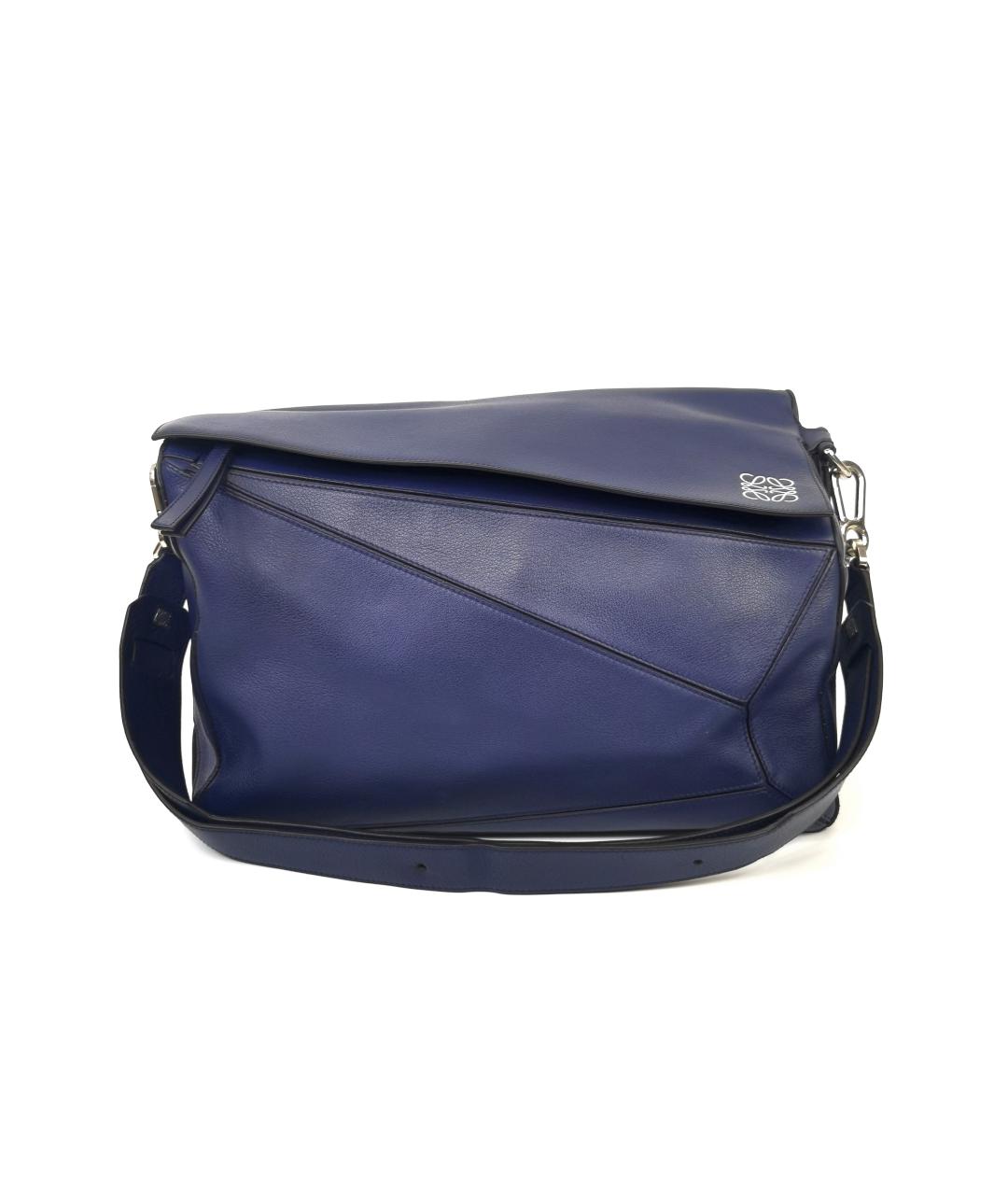 LOEWE Темно-синяя кожаная сумка через плечо, фото 1