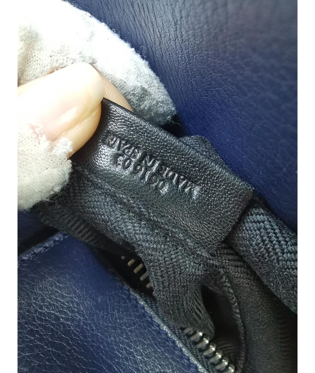 LOEWE Темно-синяя кожаная сумка через плечо, фото 8