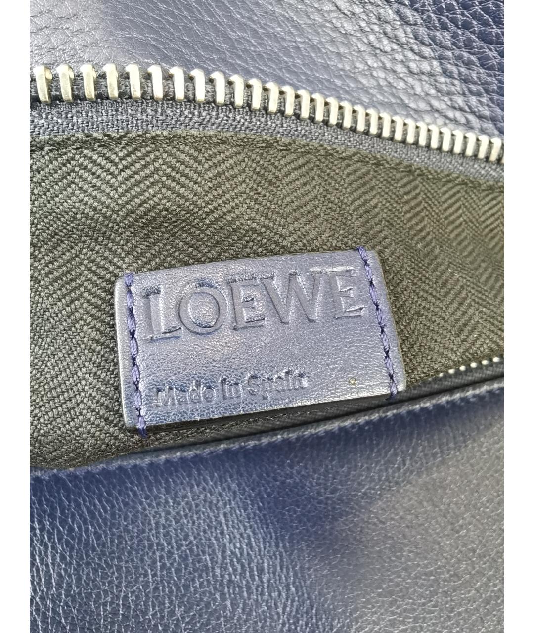 LOEWE Темно-синяя кожаная сумка через плечо, фото 3