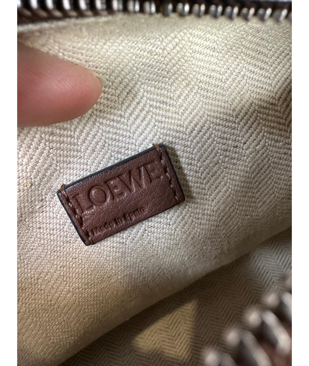 LOEWE Белая кожаная сумка с короткими ручками, фото 9