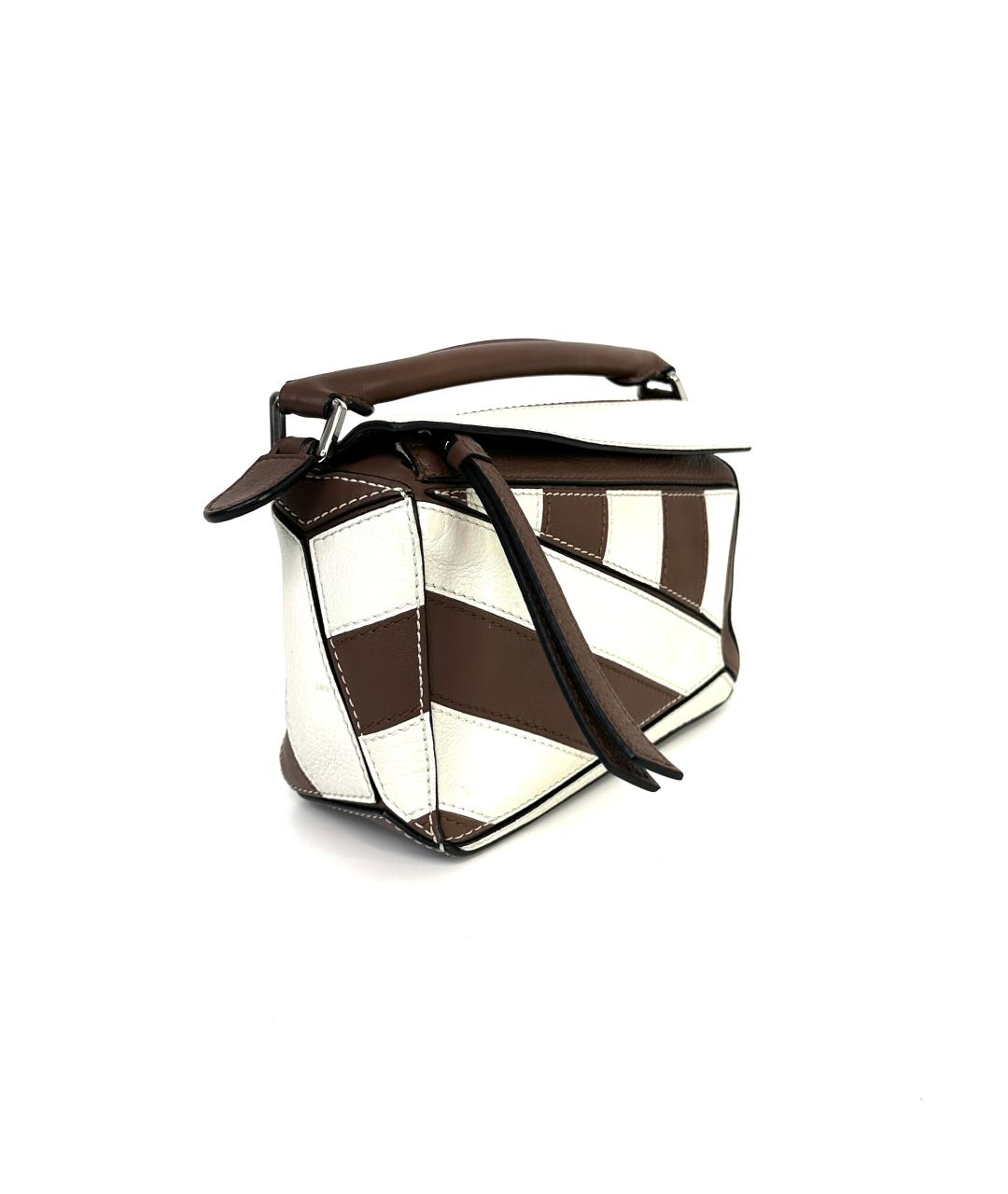 LOEWE Белая кожаная сумка с короткими ручками, фото 3