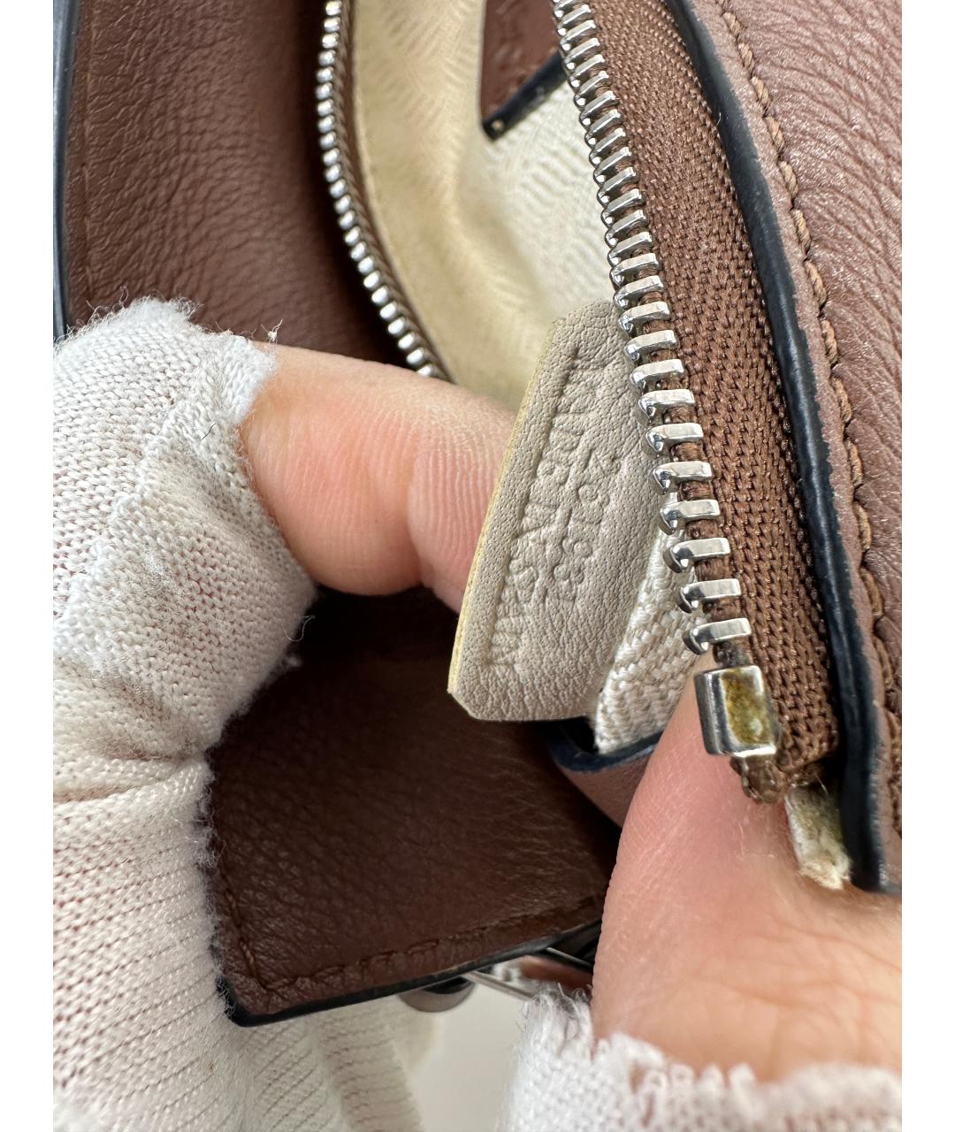 LOEWE Белая кожаная сумка с короткими ручками, фото 6