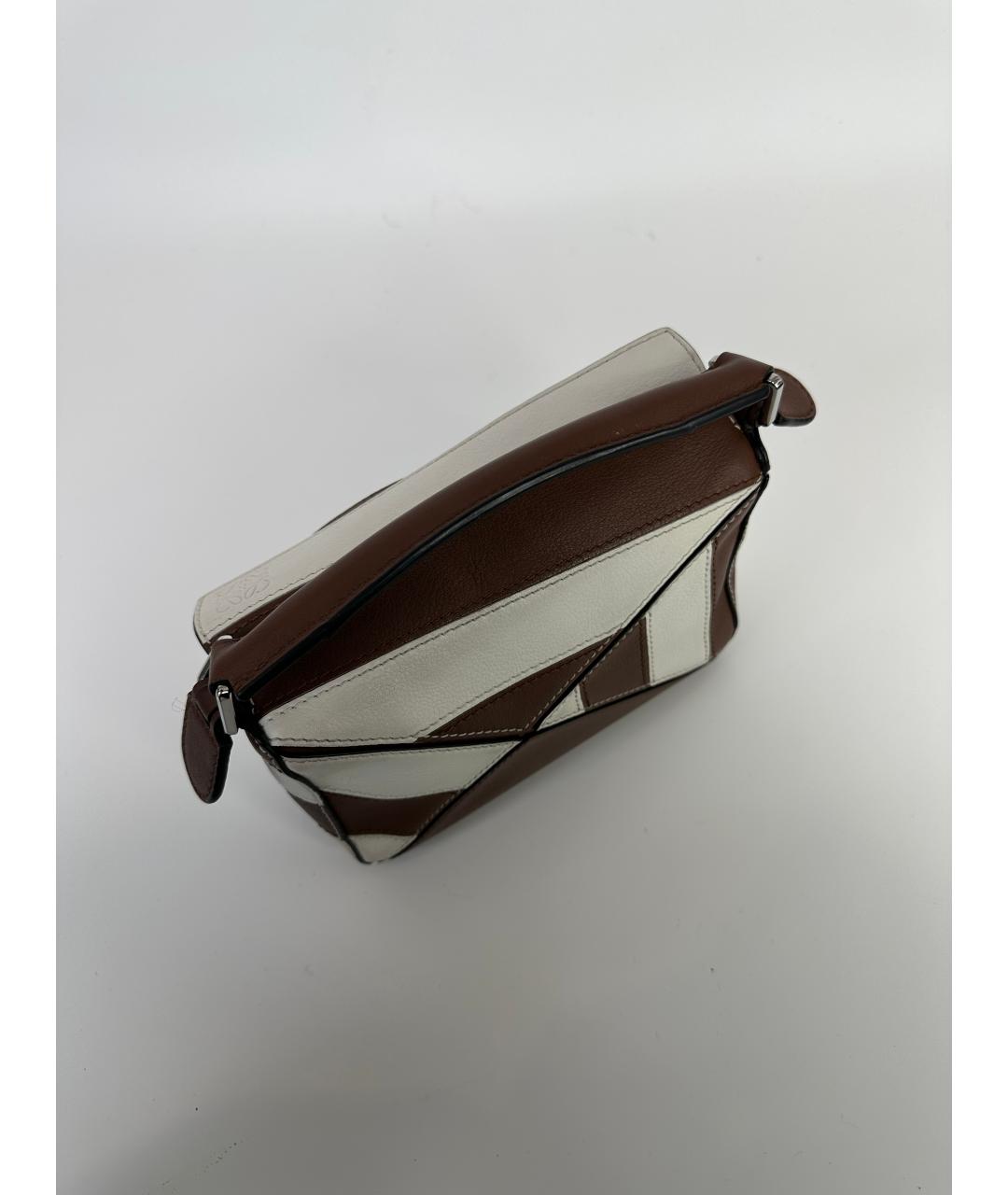 LOEWE Белая кожаная сумка с короткими ручками, фото 4