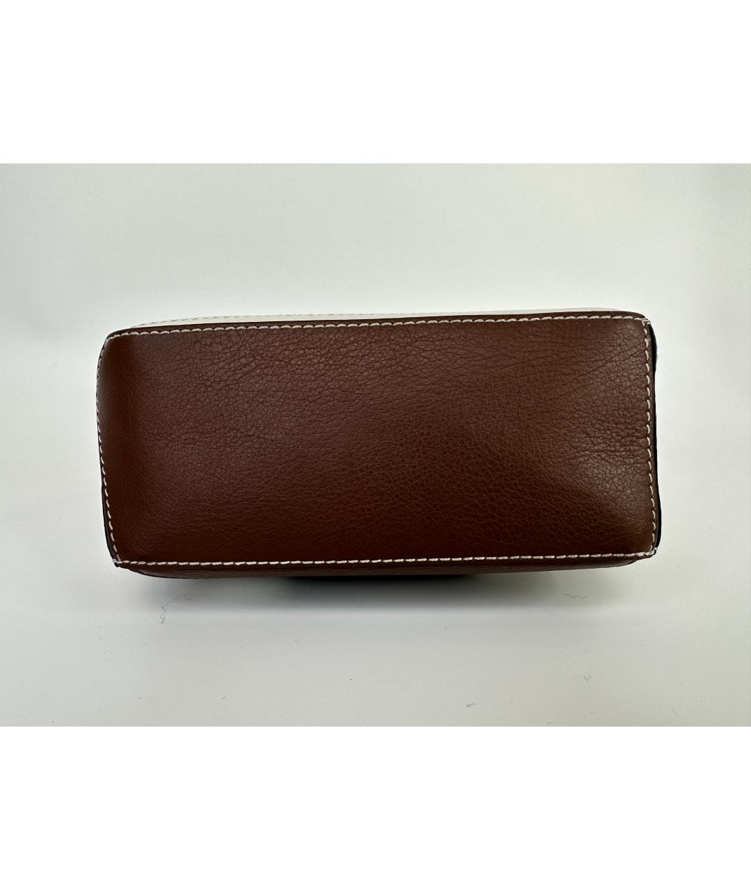 LOEWE Белая кожаная сумка с короткими ручками, фото 5