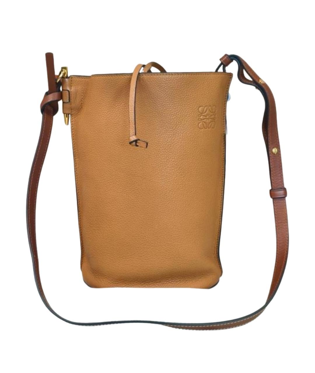 LOEWE Бежевая кожаная сумка через плечо, фото 1